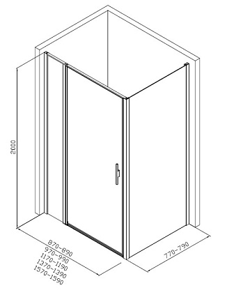 Душевой уголок Allen Brau Priority 160x80 3.31039.BBA + 3.31042.BBA, прозрачный, черный браш