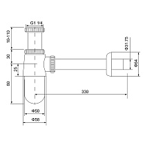 Сифон для раковины Timo 960/18L черное золото