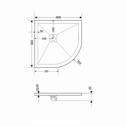 Поддон для душа Grossman Strong GR-S19090 90x90 белый