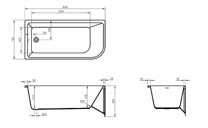 Акриловая ванна BelBagno BB712 150x73 см BB712-1500-730-L