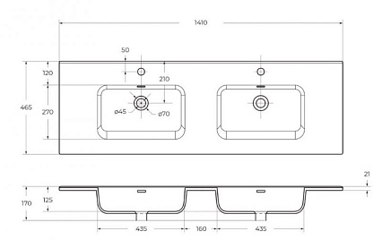 Мебель для ванной BelBagno Kraft 140 см, 4 ящика Cemento Grigio