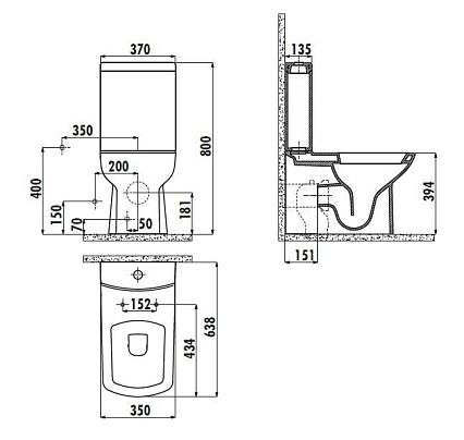 Бачок для унитаза Creavit Lara LR410-00SI00E-0000 черный