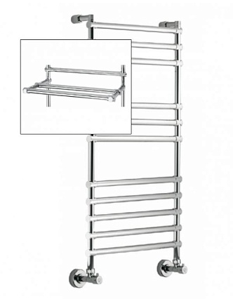 Полотенцесушитель водяной Margaroli Sole 464-11 хром с полкой