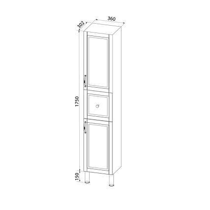 Шкаф пенал Iddis Oxford 36 см