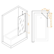 Шторка для ванны RGW Screens SC-151B 60x150 черный, тонированное 351115106-34