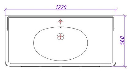 Раковина Caprigo SN1200 122 см белый