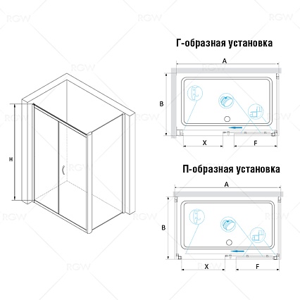 Душевой уголок RGW Passage PA-42 110x120 хром, матовое