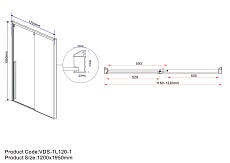 Душевая дверь Vincea Lugano VDS-1L120CLGM-1 120x195 вороненая сталь, прозрачная