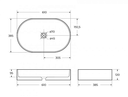 Раковина BelBagno BB1479 61 см