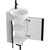 Мебель для ванной Aqwella Porto 45 см угловая, белый/черный