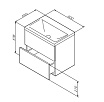 Тумба с раковиной Am.Pm Gem 60 см напольная 2 ящика графит матовый