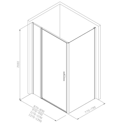 Душевой уголок Allen Brau Priority 100x80 прозрачный, черный браш