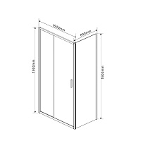 Душевой уголок Vincea Garda VSR-1G8015CLGM 150x80 вороненая сталь, прозрачный