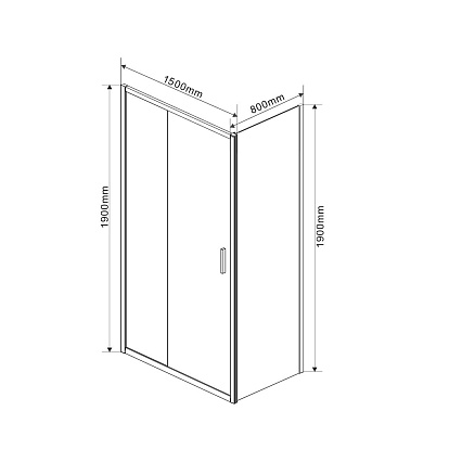 Душевой уголок Vincea Garda VSR-1G8015CLGM 150x80 вороненая сталь, прозрачный