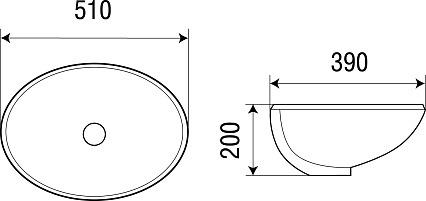 Раковина WeltWasser DEILBACH 6005 51 см, 10000003894 белый глянец