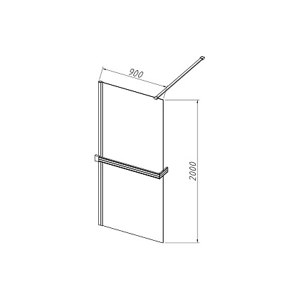 Душевая перегородка Vincea Walk-In VSW-4HR900CGB 90x200 черный, тонированное