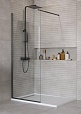 Душевая перегородка Belbagno KRAFT-L-1-80-C-NERO 80x195 прозрачная, черный