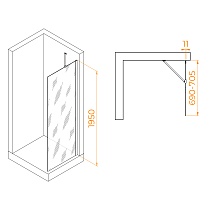 Душевая перегородка RGW Walk In WA-102W 70x195 белый, прозрачное 351010207-15