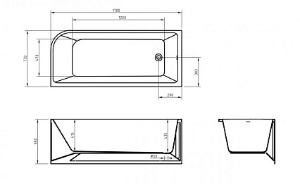 Акриловая ванна BelBagno BB712 170x73 см BB712-1700-730-L