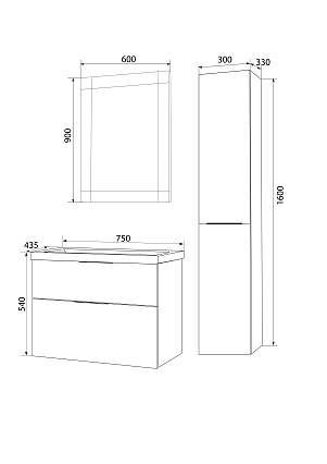 Зеркало Marka One Glass 60 см Onyx