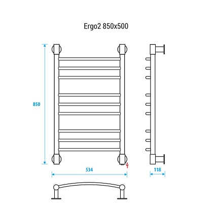 Полотенцесушитель электрический Energy Ergo2 EETR0ERGO2855 50x85 хром
