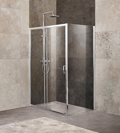 Душевой уголок BelBagno Unique 110-125x90 рифленый, хром