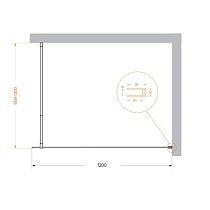 Душевая перегородка Belbagno KRAFT-L-1-120-C-Cr 120x195 прозрачная, хром