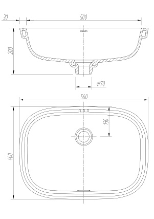 Раковина Arrow AP41008C 56 см белый