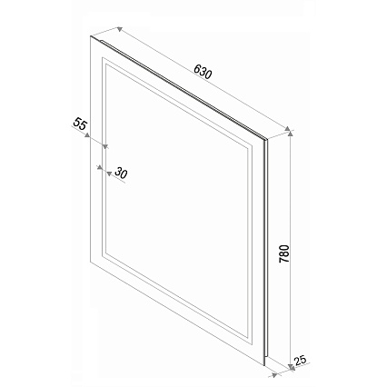 Зеркало Континент Verona Led 63x78 см с подсветкой, серебро ЗЛП25