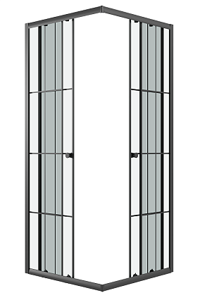 Душевой уголок Niagara Eco NG-1009-14QKL 90x90 стекло с рисунком клетка, черный