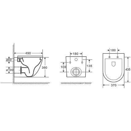 Комплект D&K Matrix DS1391606 унитаз DT1396016, инсталляция DI8055119, кнопка DB1519001 хром