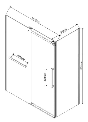 Душевой уголок Vincea Como Soft VSR-1CS8011CL 110x80 хром, прозрачный