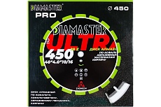 Диск сегментный по асфальту Laser ULTRA 450x4x10/16x25.4 мм, 28/24+4z, wet/dry Diamaster 001.000.8197