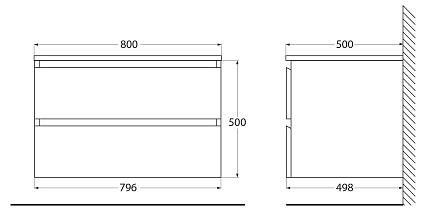 Мебель для ванной Cezares Molveno 50-80 см Legno Grigio