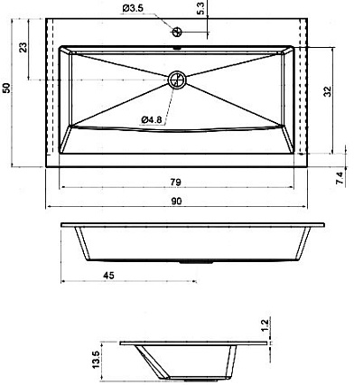 Тумба с раковиной Aquanet Lino 90 см