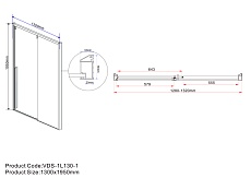 Душевая дверь Vincea Lugano VDS-1L130CLGM-1 130x195 вороненая сталь, прозрачная