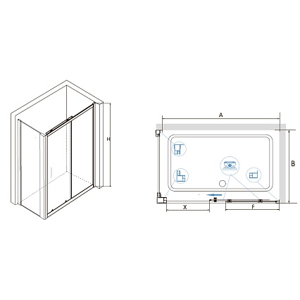 Душевой уголок RGW Classic CL-48-1 (CL-14 + Z-060-1) 160x100 прозрачное, хром 320948106-011