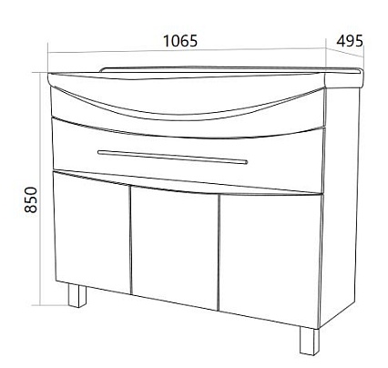 Тумба с раковиной 1MarKa Lina Classic 105 см белый