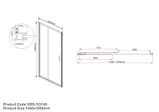 Душевая дверь Vincea Garda VDS-1G145CLG 145x190 брашированное золото, прозрачная