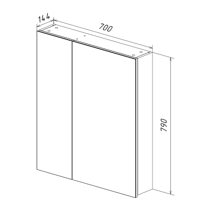 Зеркальный шкаф Lemark Universal 70x80 LM70ZS-U, белый глянец