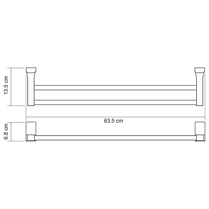 Полотенцедержатель WasserKRAFT Leine K-5040WHITE двойной