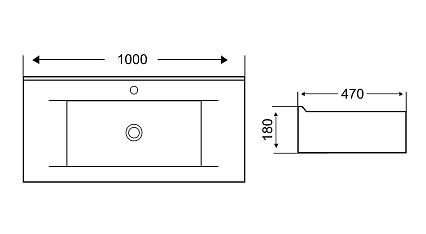 Раковина WeltWasser Deilbach 7508-100 100 см, 10000005577 белый