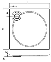 Поддон для душа Cezares Tray 80x80 квадратный, литой мрамор, белый