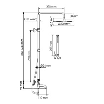 Душевая стойка WasserKRAFT A288.160.217.BM Thermo с термостатом, черный