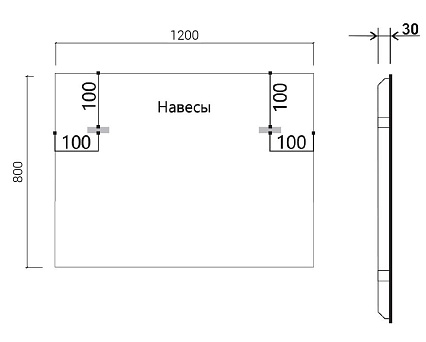 Зеркало Vincea VLM-3VN120B-2 120x80 см, сенсорный выключатель и диммер, антипар, черный