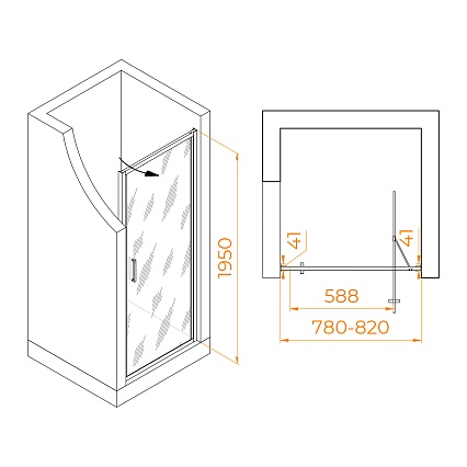 Душевая дверь RGW Stilvoll SV-05 80x195 тонированное, хром 70320508-31