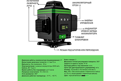 Профессиональный лазерный уровень LT L16-360В + тренога 1.6 м L16-360В/1.6м