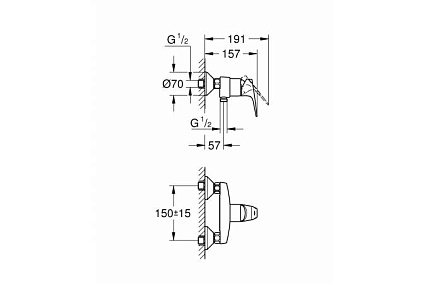 Смеситель для душа Grohe BauFlow 23755000