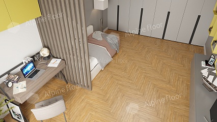 Ламинат Alpine Floor Herringbone 12 Pro Дуб Тулуза 606x101x12 мм, LF106-4B