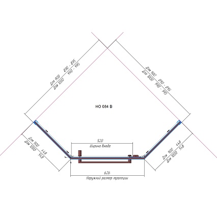 Душевой уголок RGW Hotel HO-084B 90x90 черный, сатинат